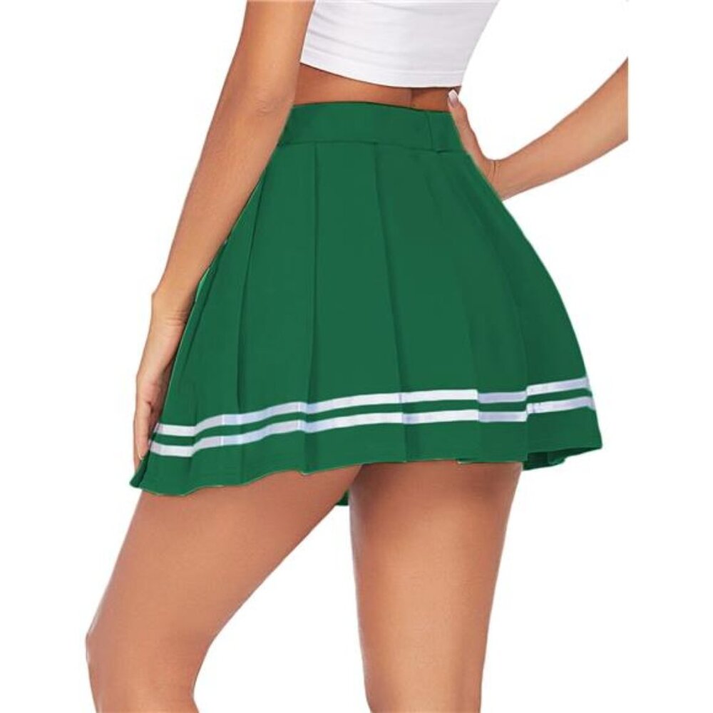 Womens Pleated Skirt School Uniform Skirt Mini Skirt Pleated Cheer Skirt